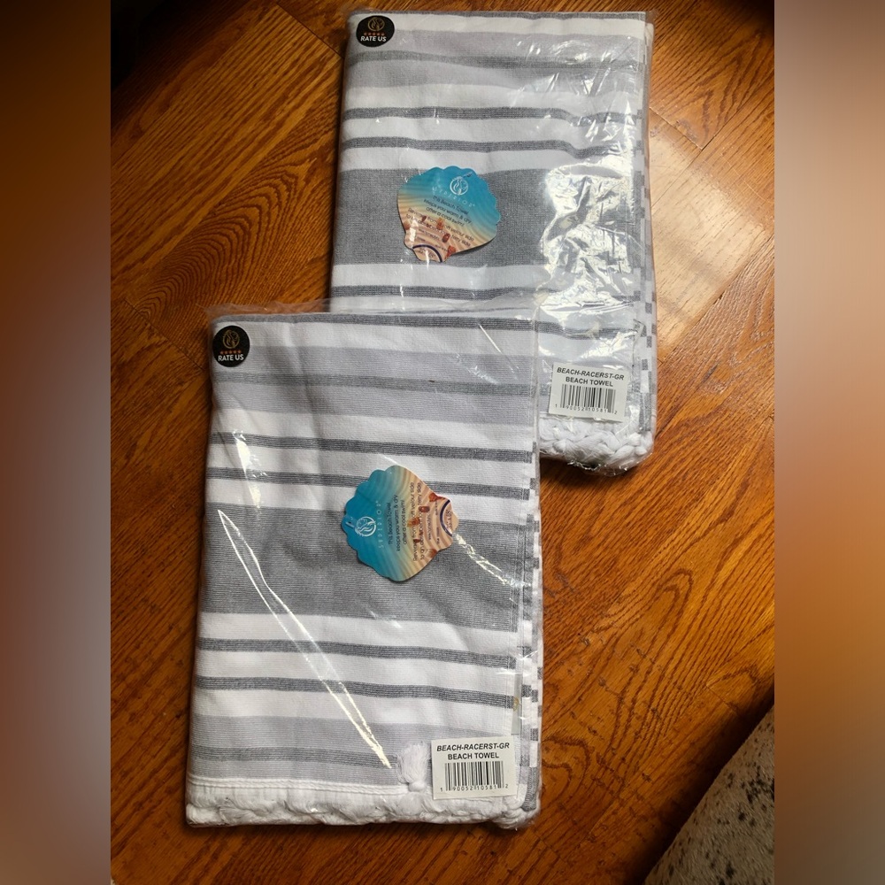 Superior Racer Beach Towels Set of 2. 68”x35”. NWT. Original packaging.